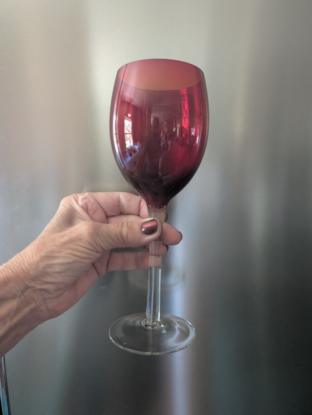 Red Ombre Wine Glass - Elegant Home Dining Stemware 6 available.